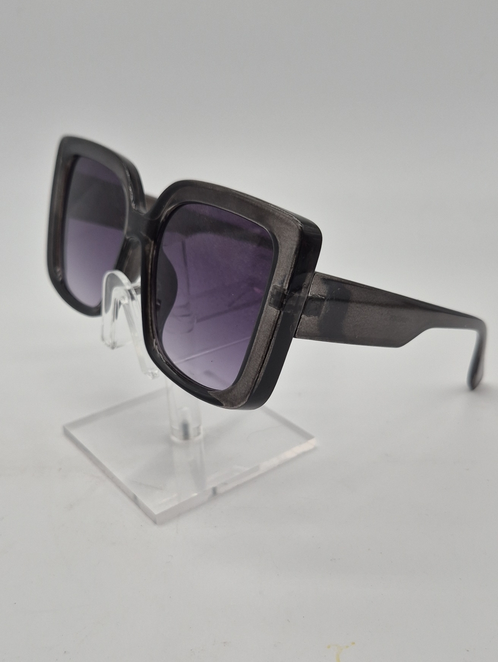 Women’s Oversized Square Sunglasses - Gray/Purple Lenses